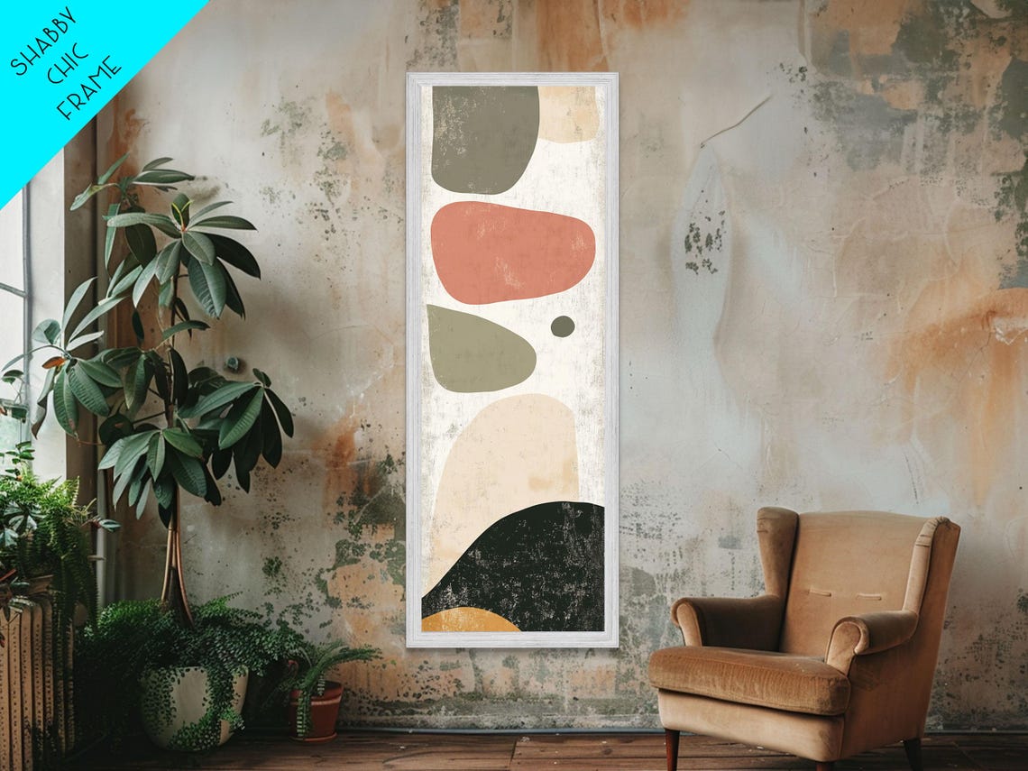 Abstract Organic Shapes Rust Olive Black Cream Modern Boho Art Poster - Image 3