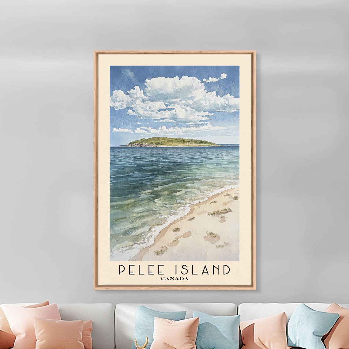 Pelee Island Canada Sandy Beach Green Island Blue Water Poster - Image 3
