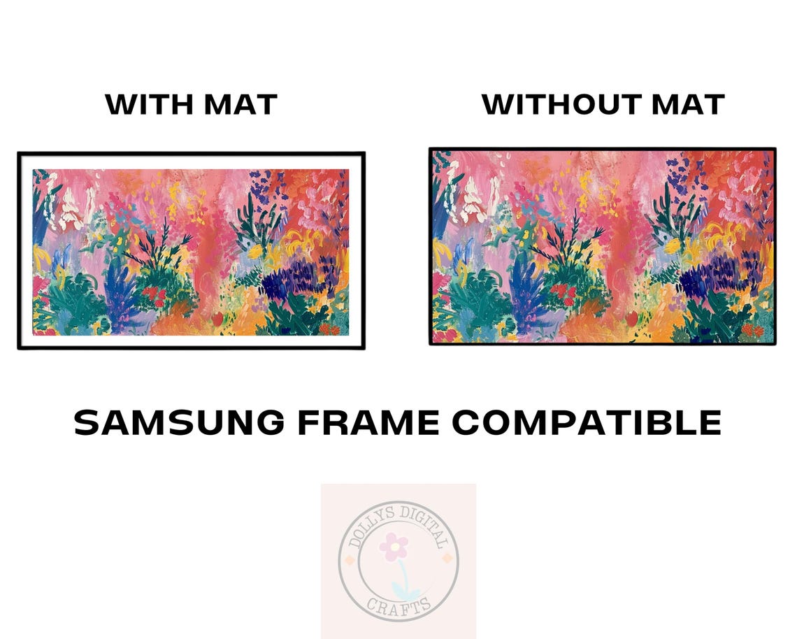 Pink Abstract Floral Garden Painting Colorful Botanical Wall Art - Image 6