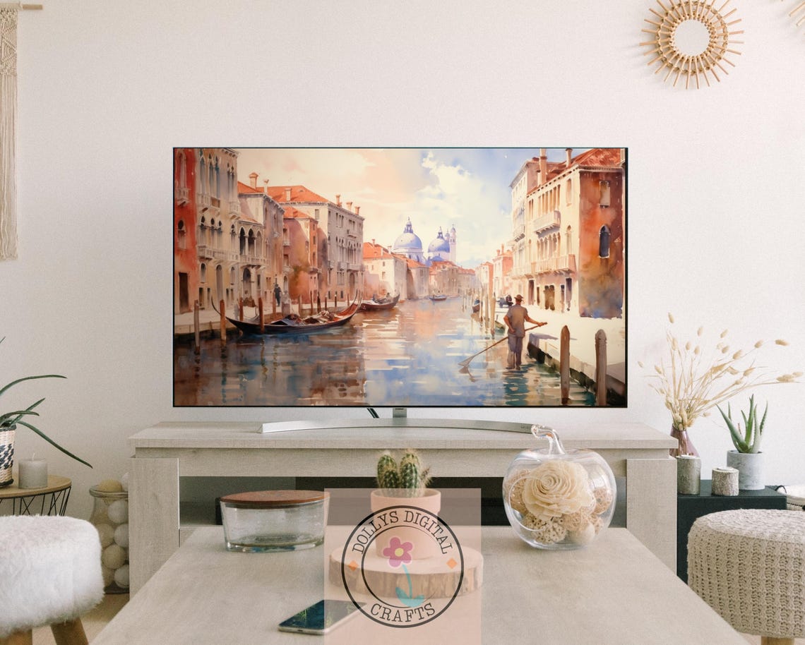 Venice Canal Gondola Watercolor Italian Scenic Travel Poster - Image 3