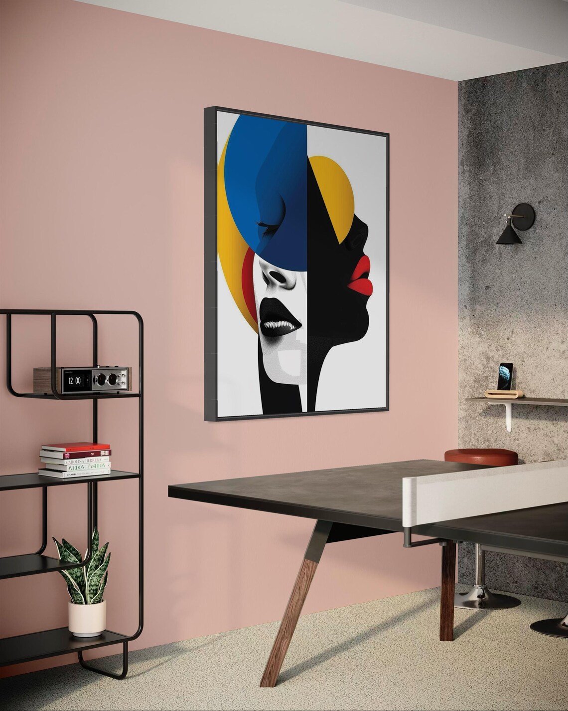 Minimalist Abstract Dual Face African Art Print - Image 3