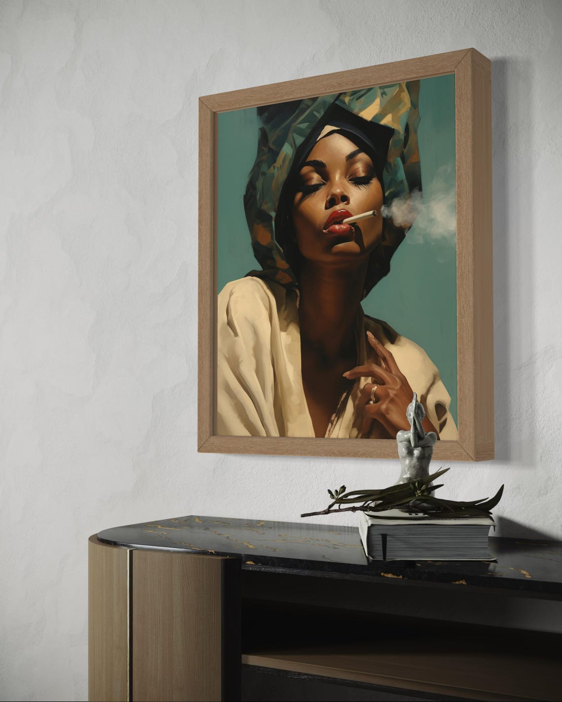 Afrocentric Wall Art Bold Afro Woman Portrait Print Headwrap Art For Modern Decor 16x20 Print - Image 5