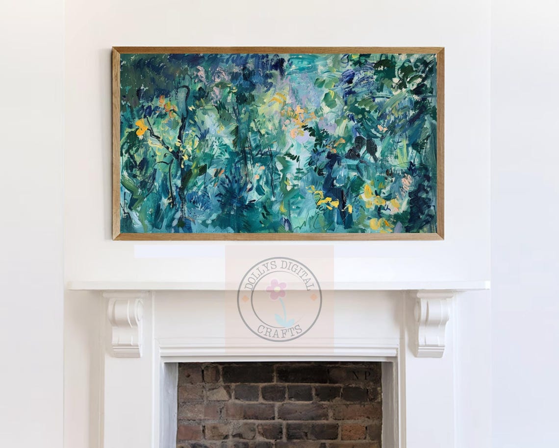 Abstract Green Garden Impressionist Painting Nature Art Poster - Image 7