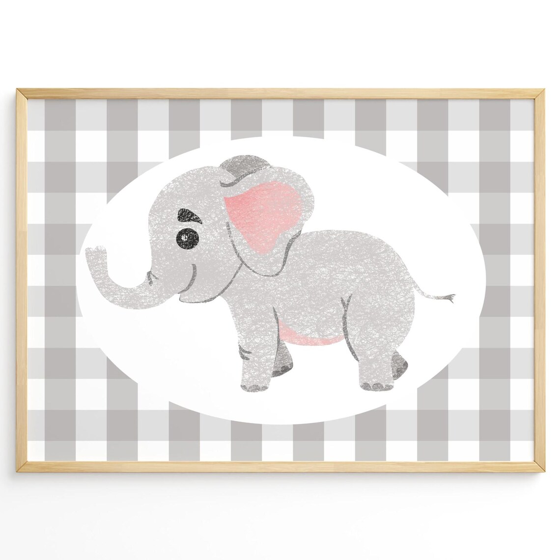 Cute Baby Elephant Nursery Safari Animal Baby Room Art Print