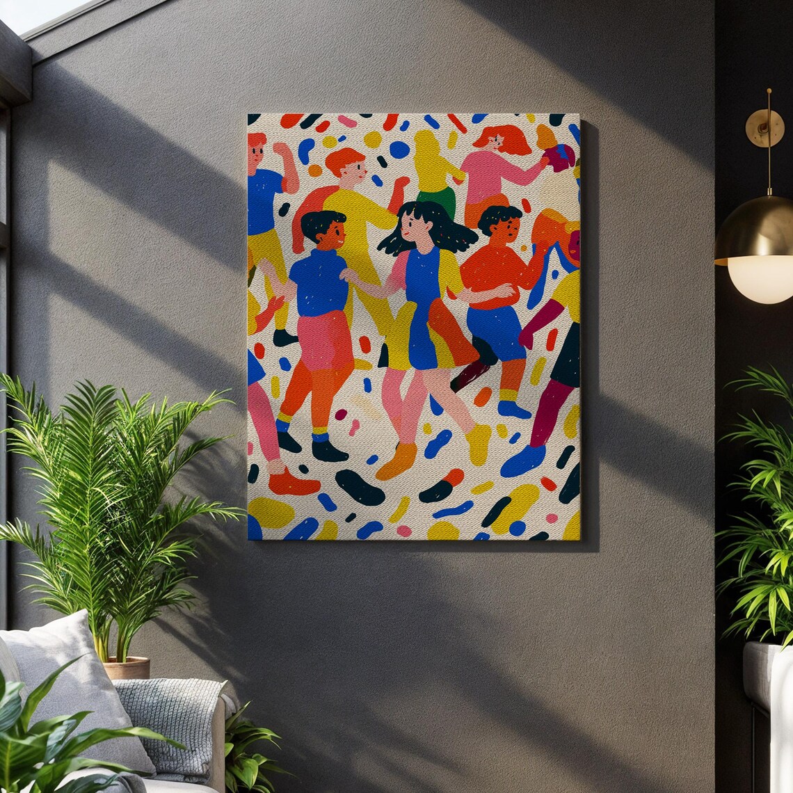 Dancing Figures, Playful Pop Illustration Print
