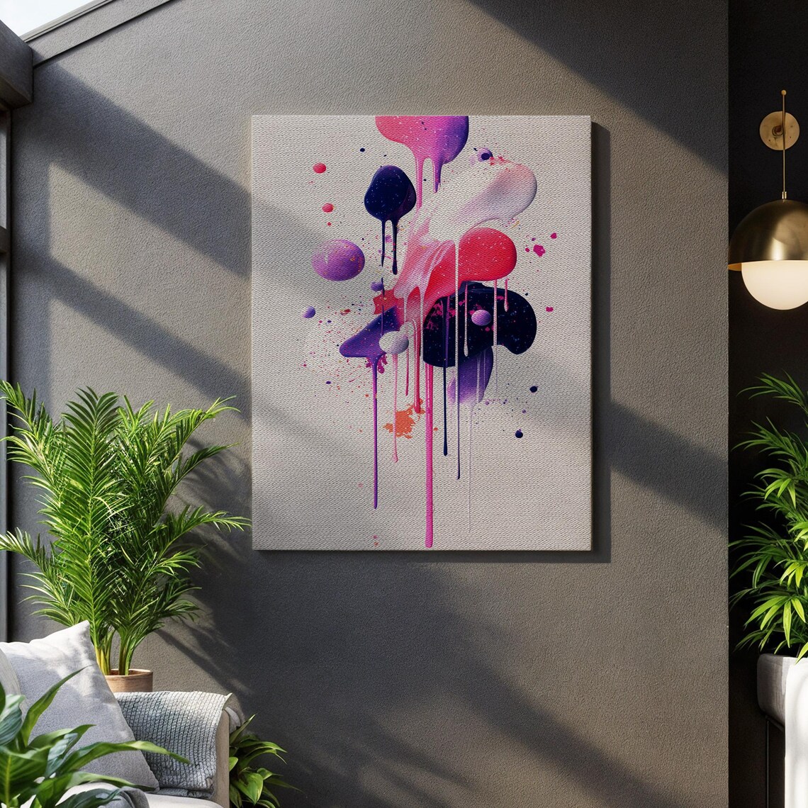 Abstract Paint Splash Wall Art Print, Modern Ink Design