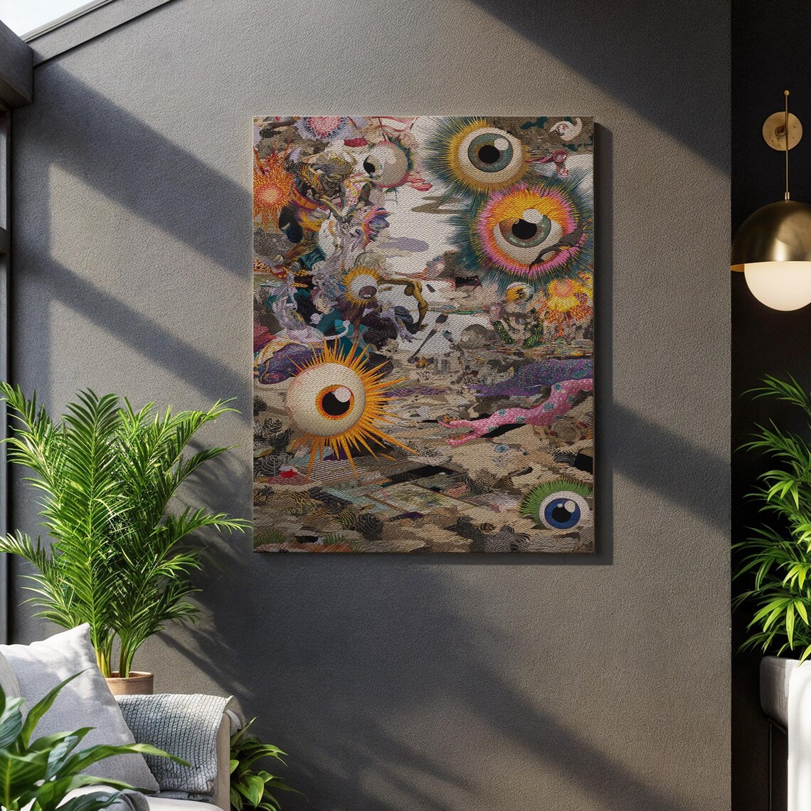 Dreamlike Eye Cluster, Psychedelic Abstract Art Print