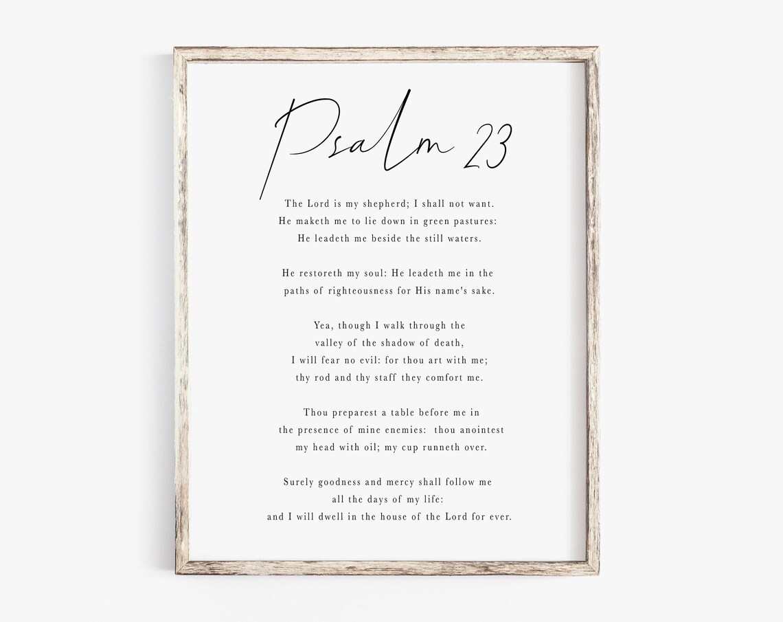 Psalm 23 The Lord Is My Shepherd, Bible Verse Art Print