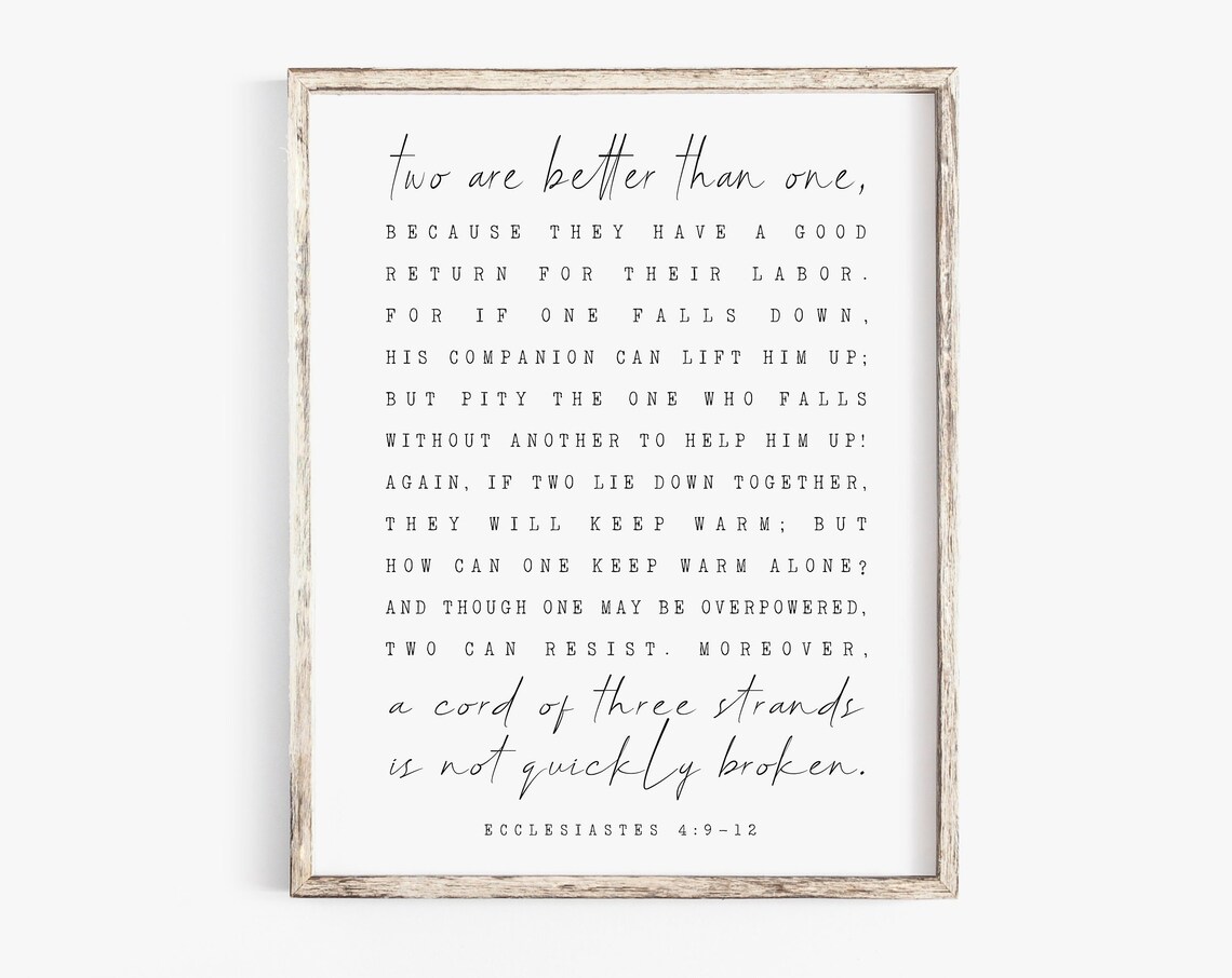 Two Are Better Than One Bible Verse Art Print