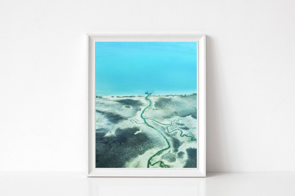 Aerial Beach Photography Bahamas Out Island Wall Art Print Ocean Photo Travel Large Poster Aerial Beach Print - Image 2