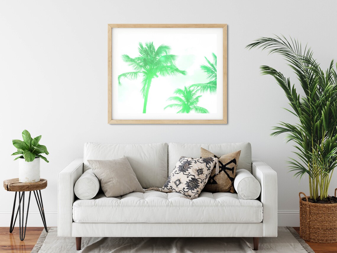 Palm Trees Print Tropical Wall Art Boho Beach Decor Travel Wall Art Large Poster - Image 2