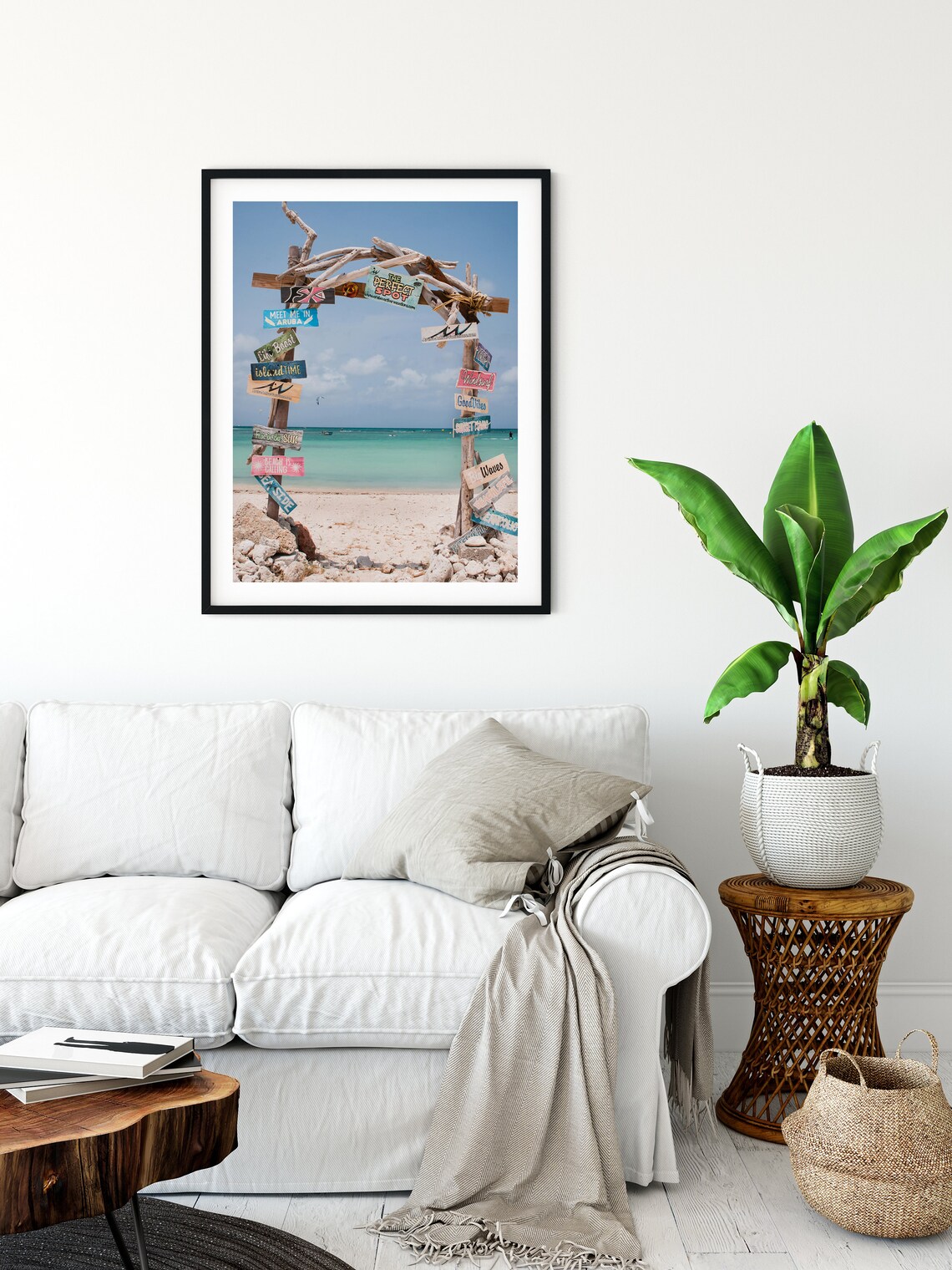 Aruba Beach Sign Travel Poster, Kitesurfing Art - Image 2