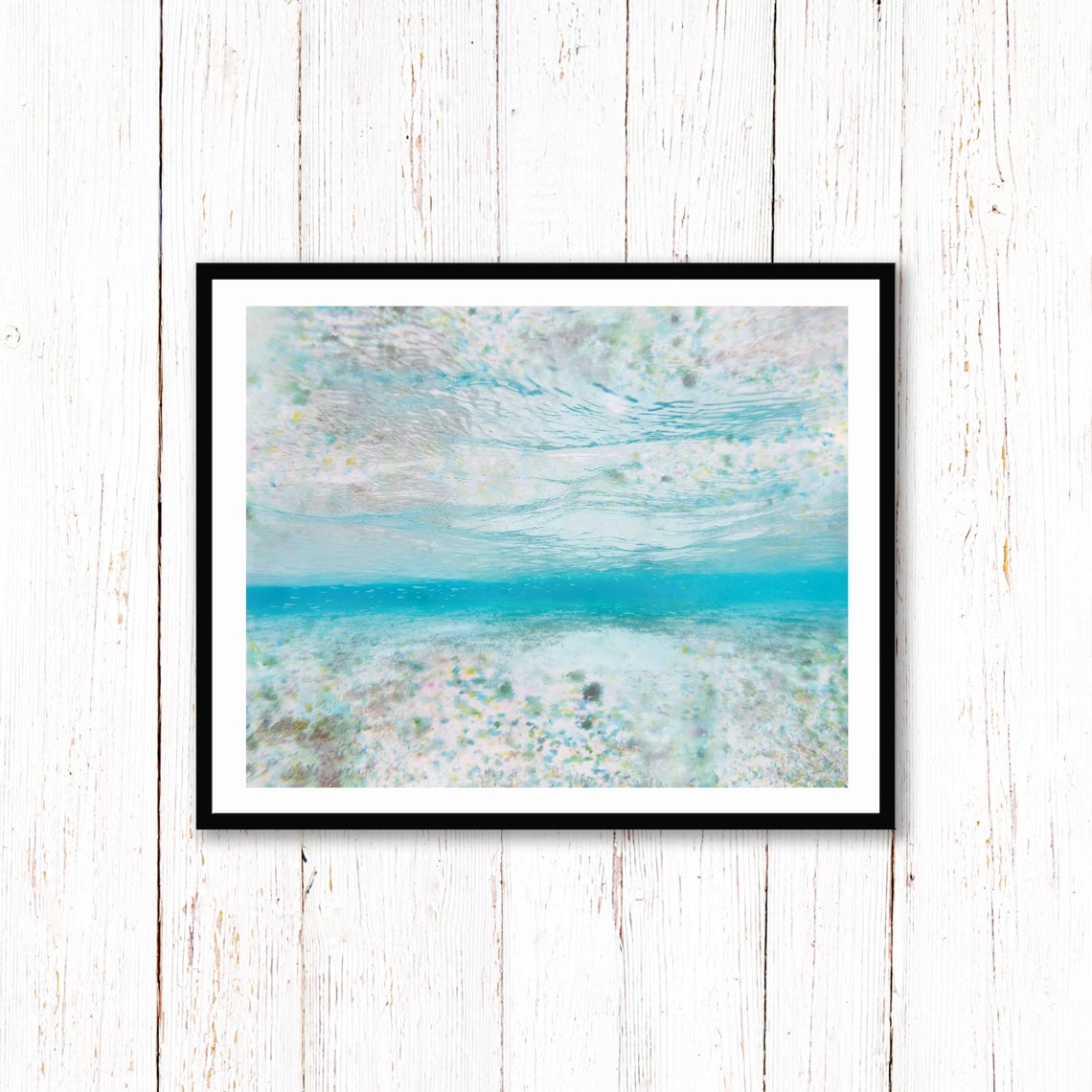 Abstract Rippled Ocean Surface with Sunlight and Color Flecks Poster - Image 3