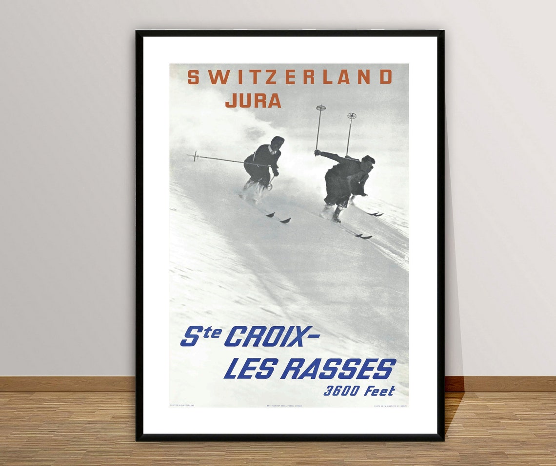 Sainte Croix Les Rasses Jura Switzerland Alpine Ski Vintage Poster