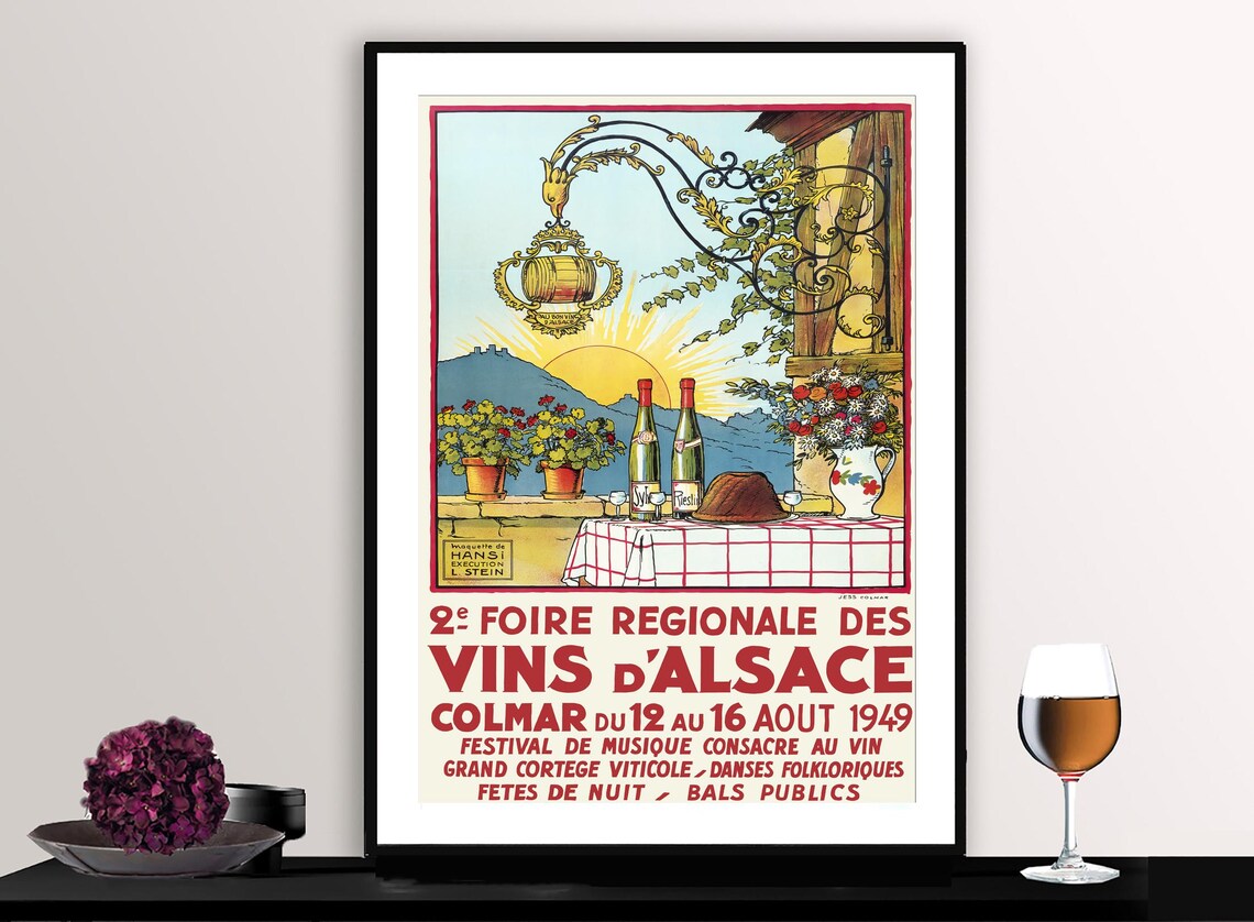 Vins Dalsace Vintage Wine Poster Print, France