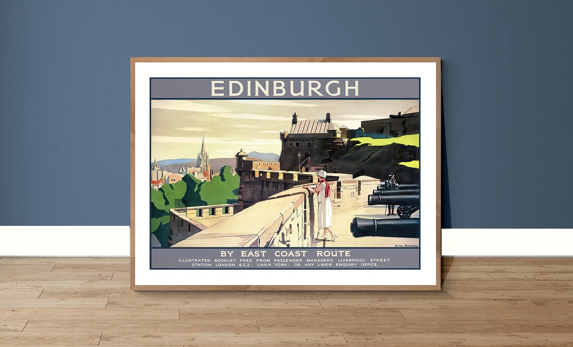 Edinburgh Vintage Travel Poster, Scotland Travel Poster