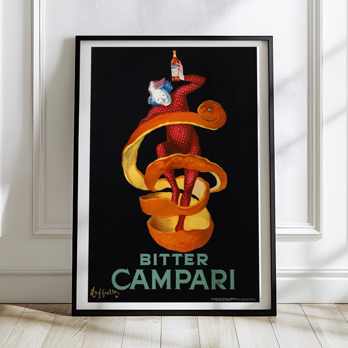 Vintage Bitter Campari Clown Orange Peel Italian Bar Ad Poster