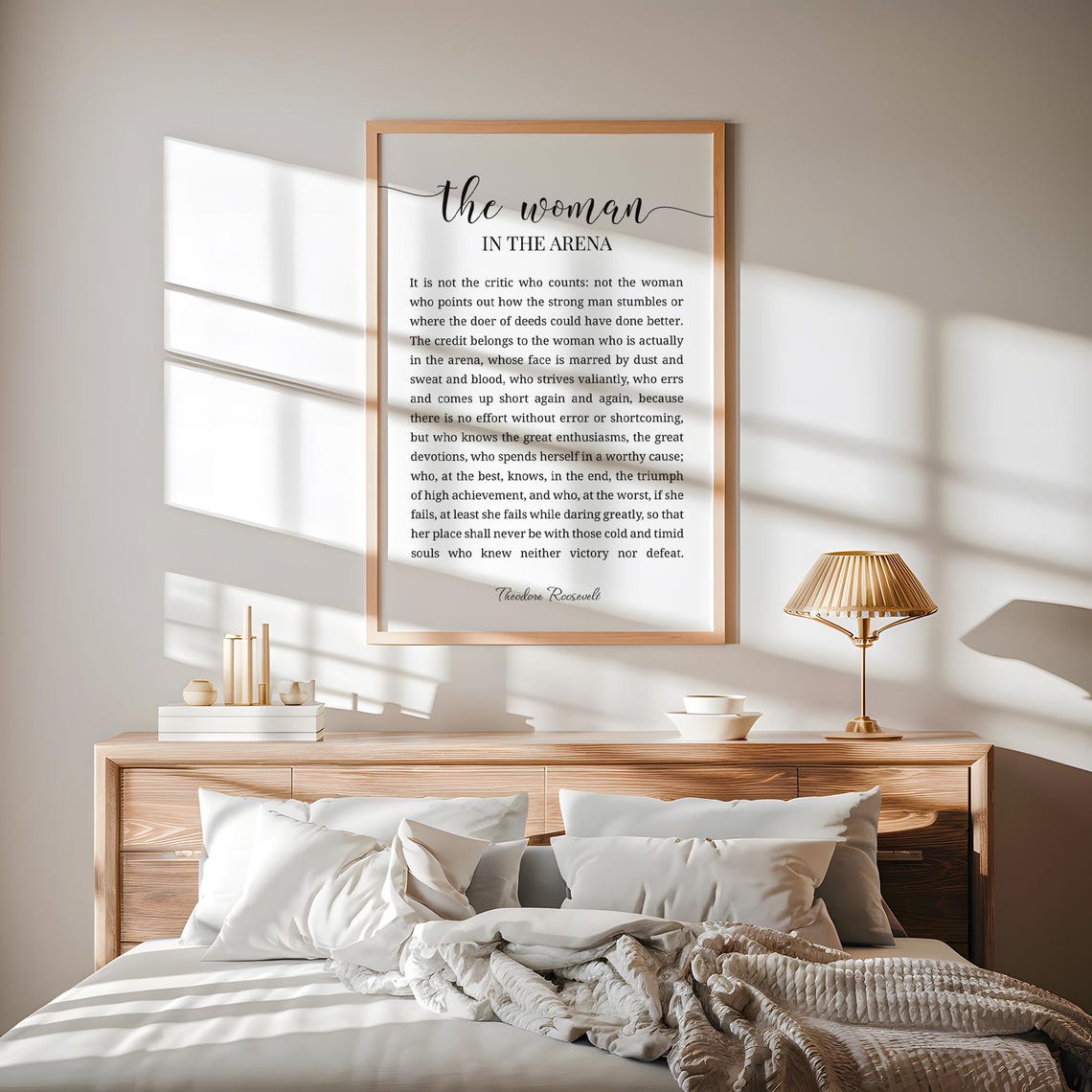 Woman In The Arena Wall Art Daring Greatly Decor Empowered Women Print Theodore Roosevelt - Image 2