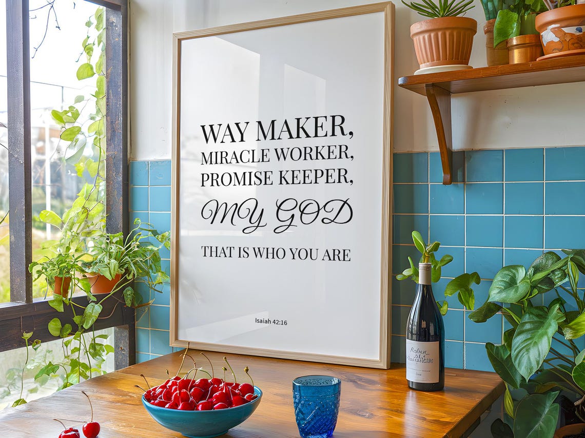 Way Maker Miracle Worker Promise Keeper Modern Worship Lyrics Poster - Image 5
