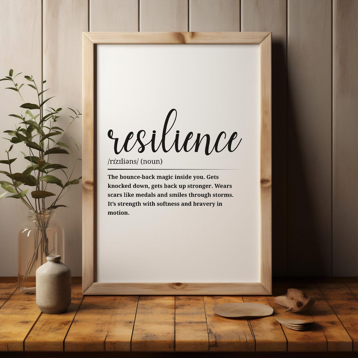 Resilience Dictionary Definition Bounce Back Motivational Wall Art - Image 3