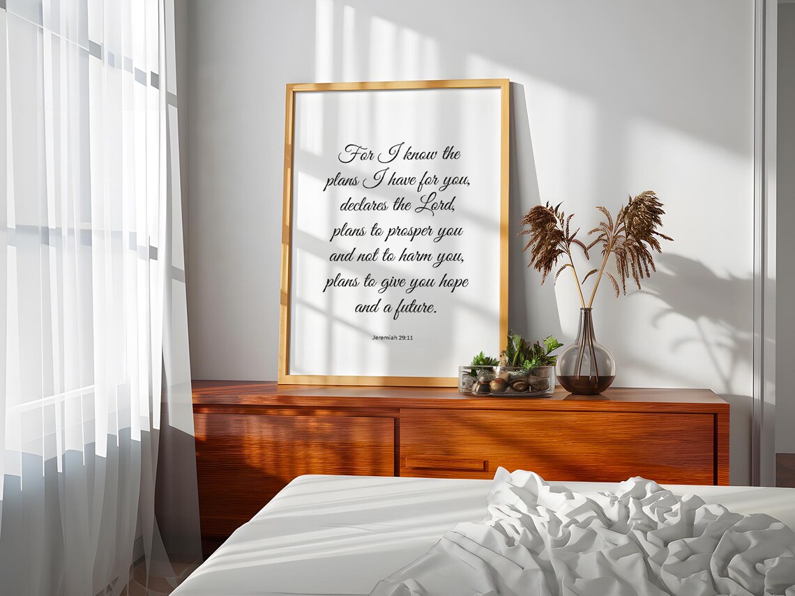 Jeremiah 2911 Wall Art Christian Scripture Bible Verse Hope And Future Quote - Image 5