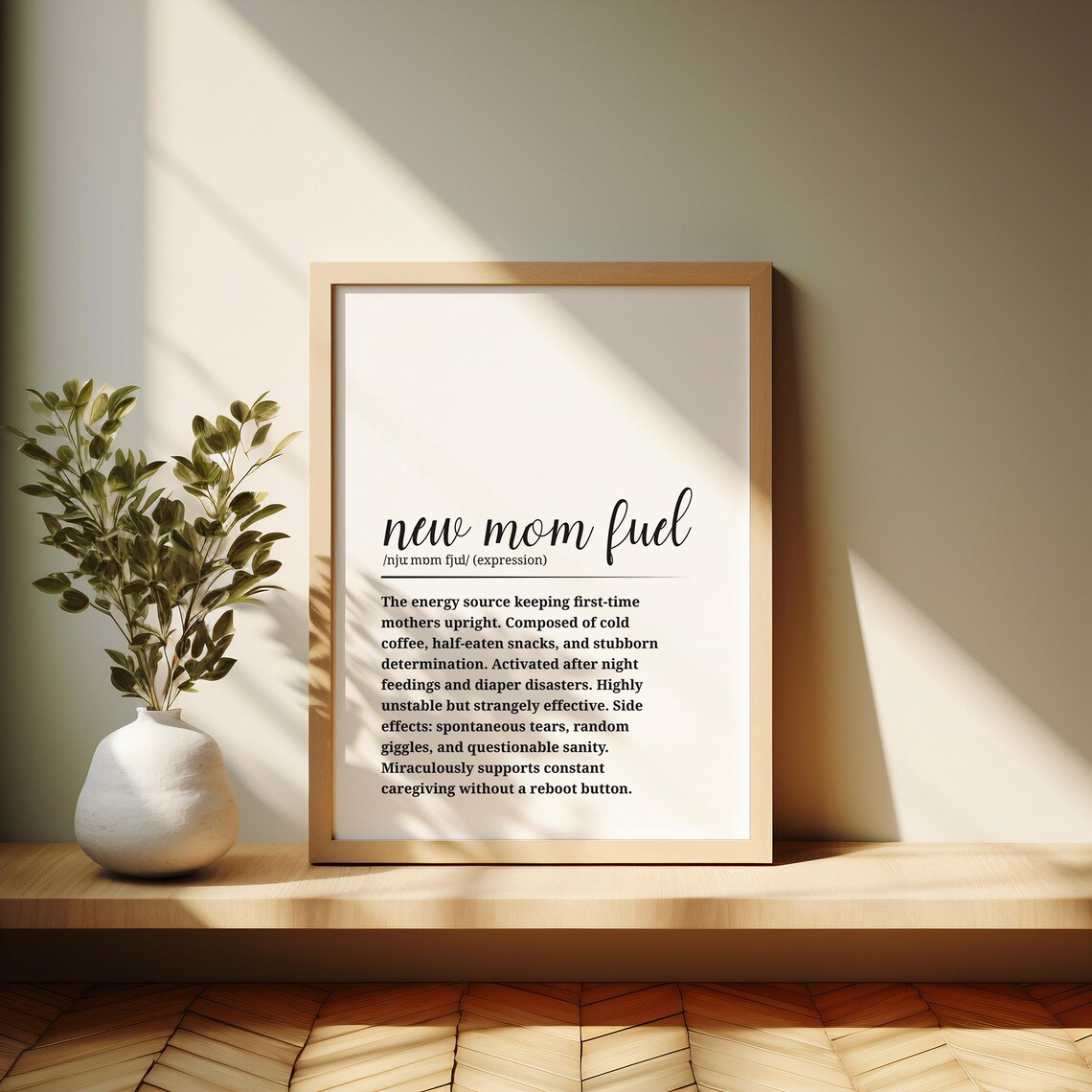 Funny New Mom Fuel Definition Humor Poster Coffee Lover Mother Gift - Image 3