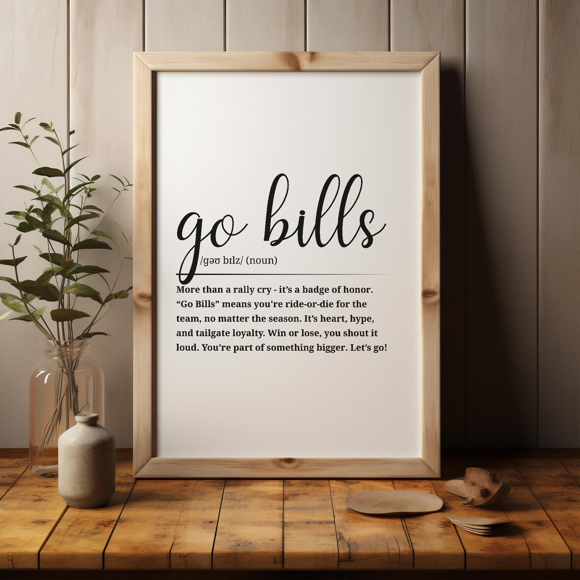 Go Bills Definition Poster Football Fan Dictionary Style Wall Decor Art - Image 2