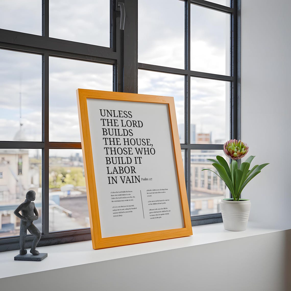 Psalm 127 Bible Verse Wall Art Print - Image 2