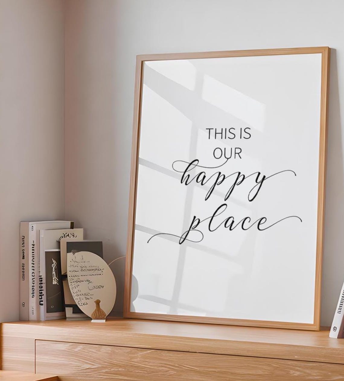 This Is Our Happy Place Family Home Script Quote Decor Poster