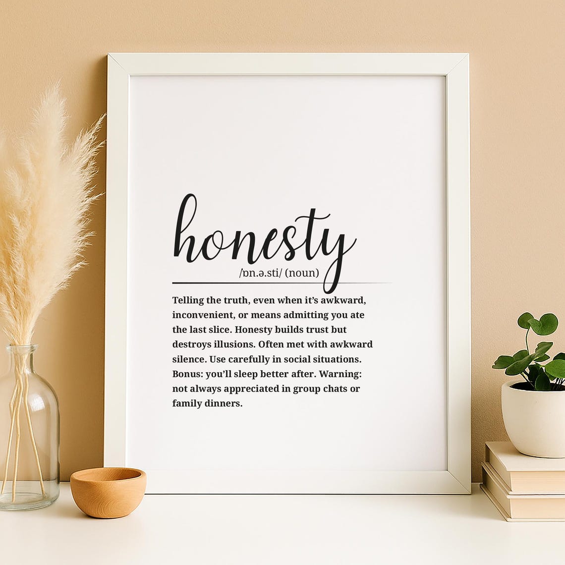 Funny Honesty Definition Dictionary Humor Poster Positive Office Gift - Image 6