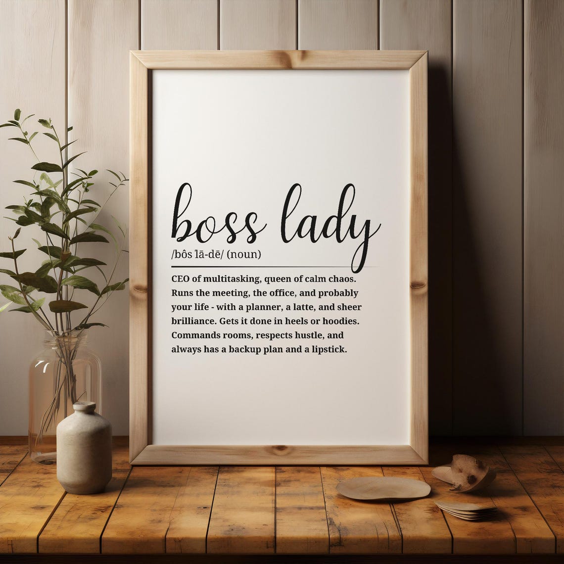 Boss Lady Wall Art Empowering Definition Poster For Her Office - Image 3