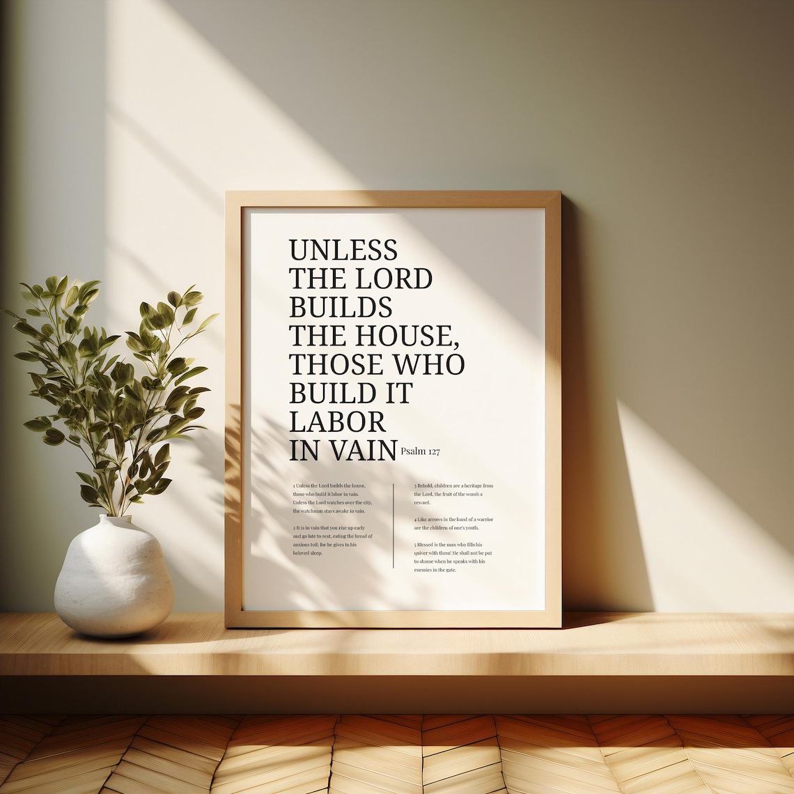 Psalm 127 Bible Verse Unless The Lord Builds The House Scripture Poster - Image 2