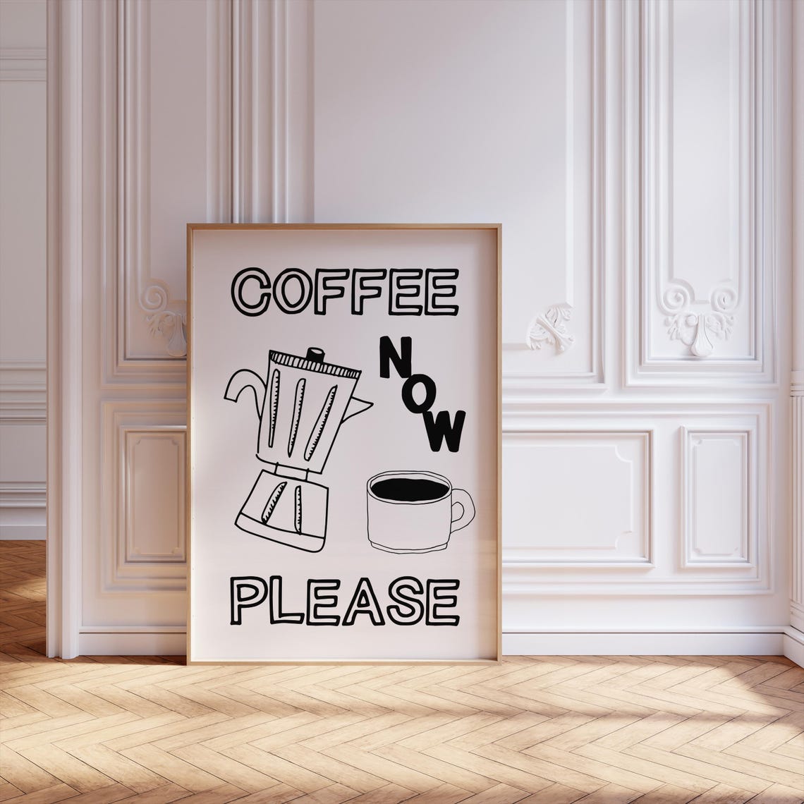 Coffee Now Please Print Fun Coffee Pot Poster Fun Gift For Coffee Lover Bold Typography Print - Image 2