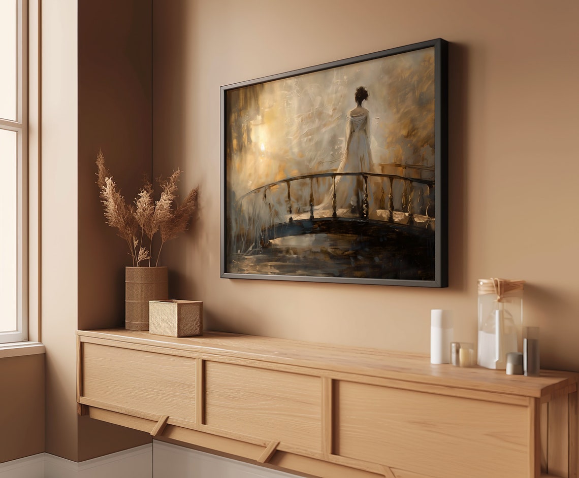 Country House Oil Painting, Vintage Retro Decor - Image 3