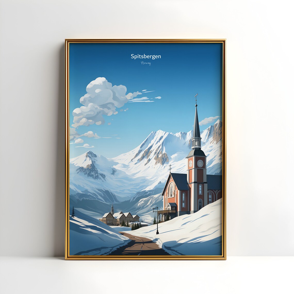 Spitsbergen Travel Poster, Scandinavian Design