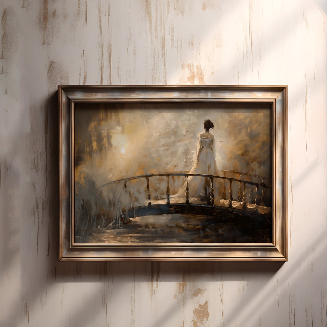 Country House Oil Painting, Vintage Retro Decor