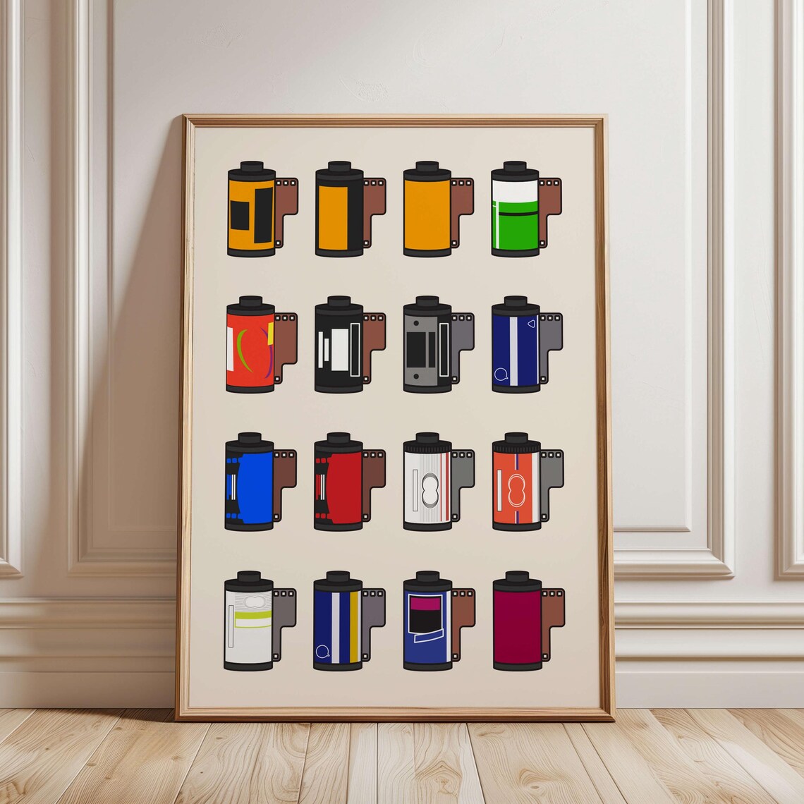 Vintage Camera Film Rolls 35mm Retro Photography Dorm Art Poster