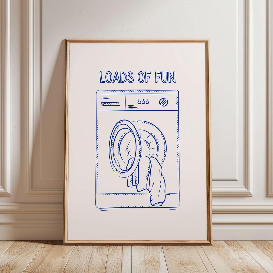Blue Loads Of Fun Minimalist Laundry Room Art Print