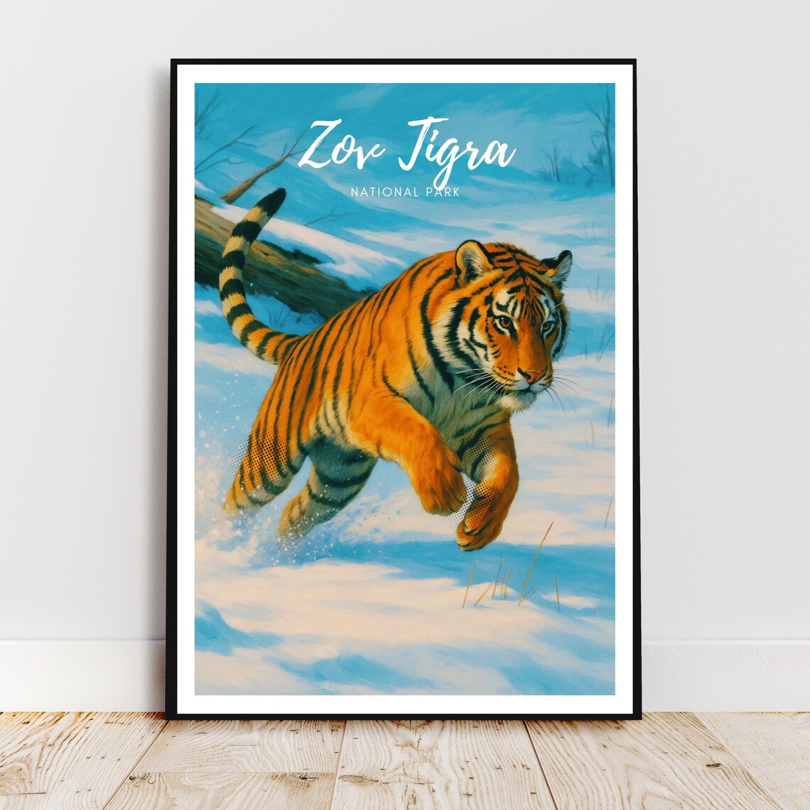 Zov Tigra National Park Siberian Tiger in Snow Wildlife Poster