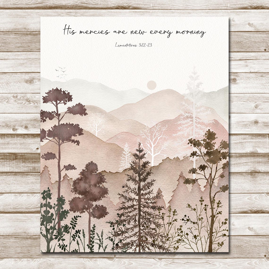 His Mercies Are New Every Morning Mountain Scripture Art Print - Image 4