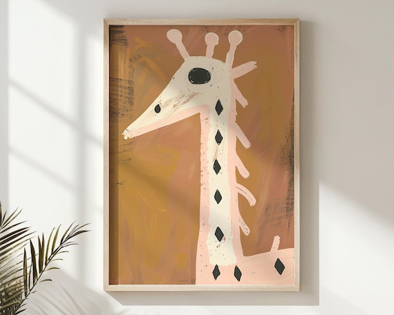 Abstract Giraffe Cream Diamond Spots Caramel Background Nursery Poster