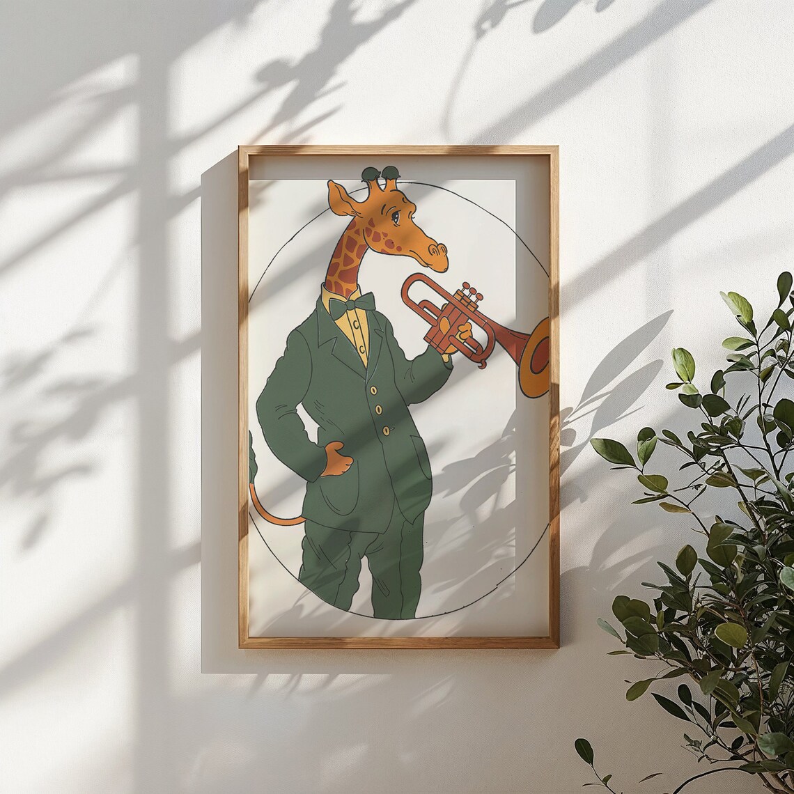 Giraffe Trumpet Player Nursery Music Poster Print - Image 4