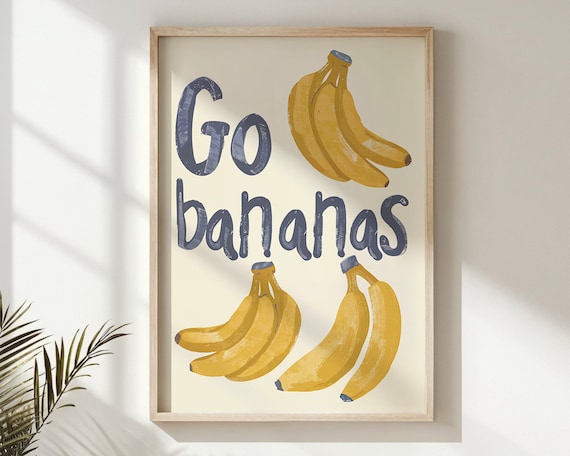 Banana Print, Nursery and Kitchen Wall Art Poster