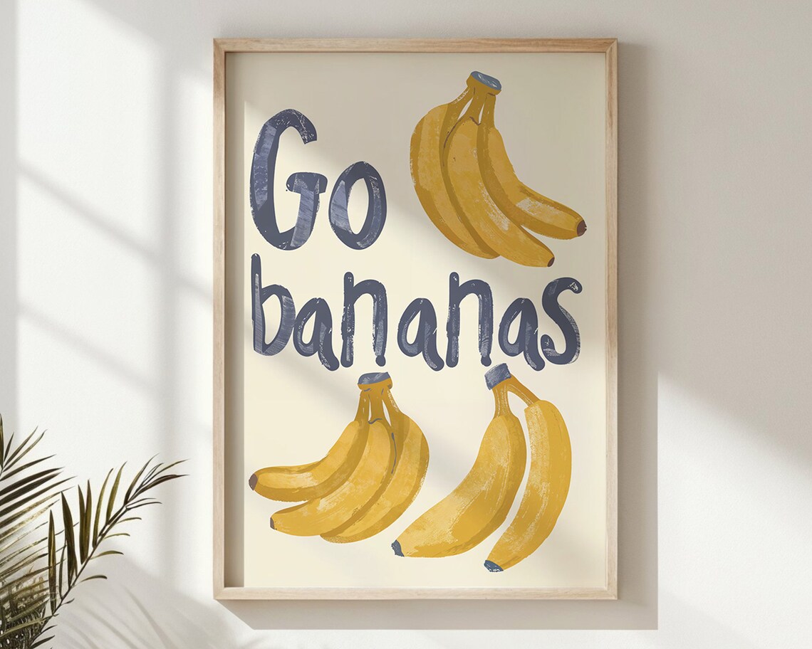 Banana Print, Nursery and Kitchen Wall Art Poster