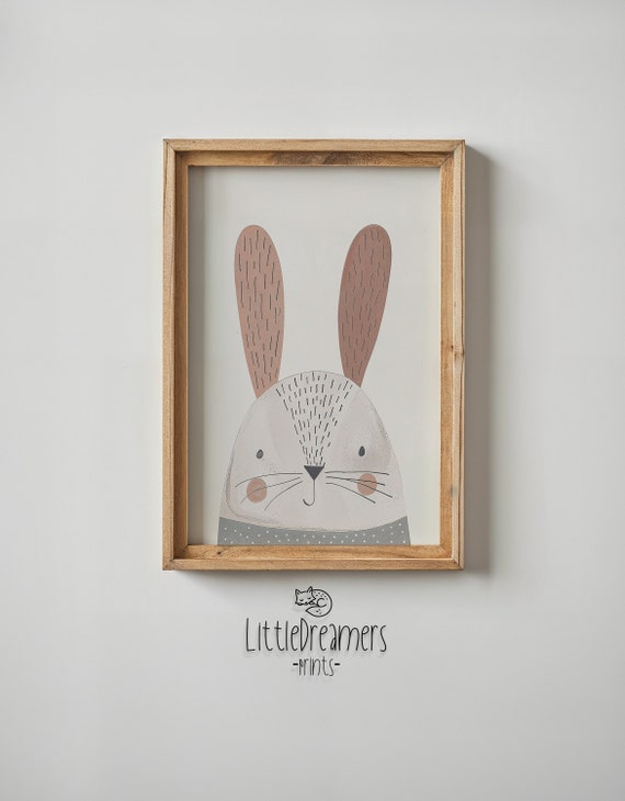 Easter Bunny Nursery Wall Art Print Kids Room Decor Baby Animal Poster Instant Spring Season Nursery Decor Gift