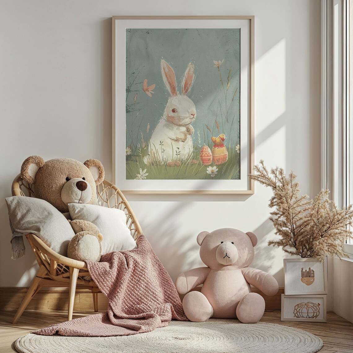 Easter Bunny Whimsical Nursery Art Print, Kids Room - Image 3