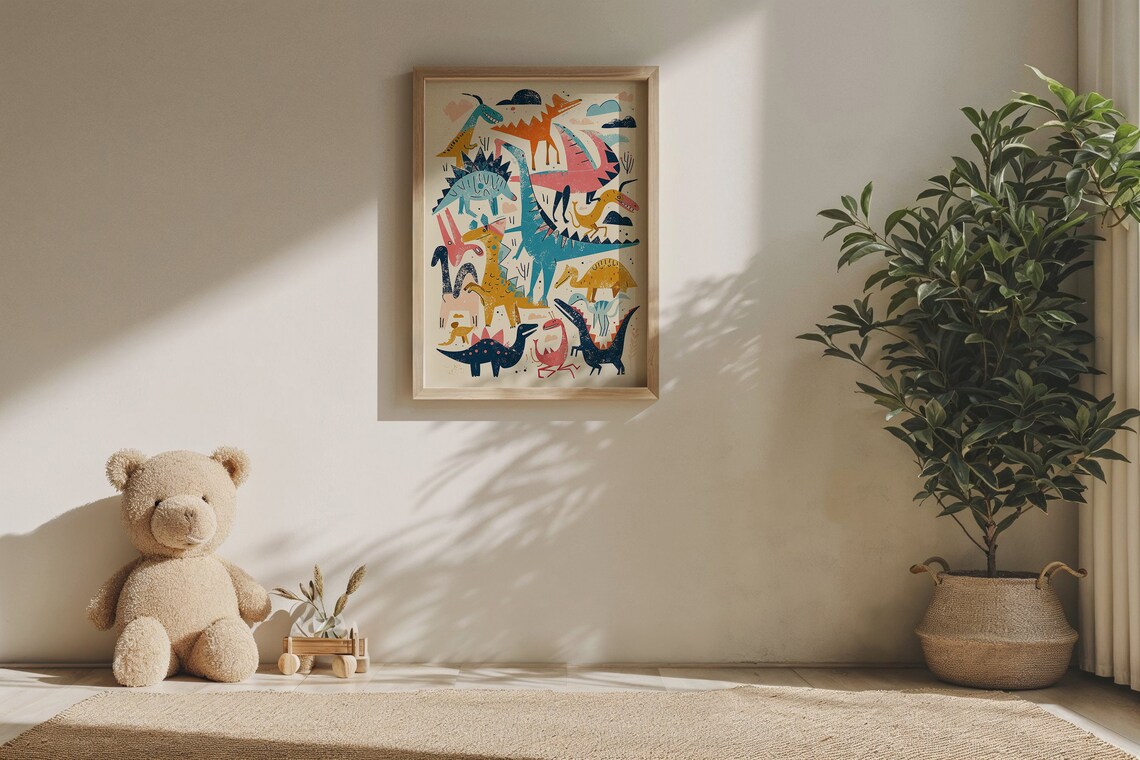 Dinosaur Nursery Poster Set, Playful Kids Room Decor - Image 5