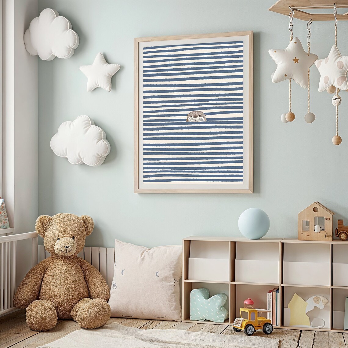 Peeking Otter Nursery Wall Art, Nautical Animal Print - Image 2