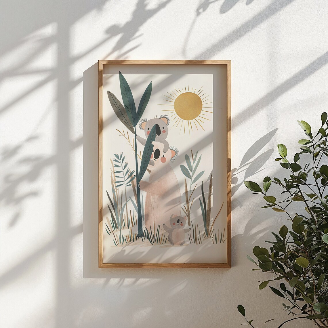 Koala Family Tree Nursery Poster Sun Botanical Cute Kids Room Art - Image 3