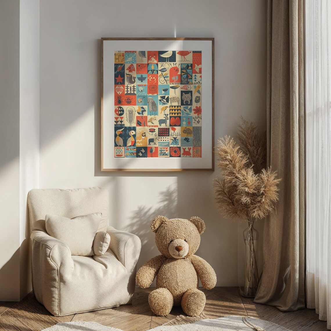 Whimsical Animal Collage Nursery Kids Art Print - Image 2